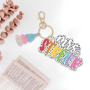 2-Layered Acrylic Custom Name Keychain, Personalized Backpack Keychain, Luggage Tag, Water Bottle Name Tag, Party Favors, Bridal Gifts TFH7