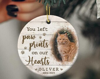 Adorno conmemorativo para gatos, adorno personalizado de condolencias para gatos, recuerdo de un gato querido, recuerdo de duelo por la pérdida de un gato, recuerdo ceremonial, adorno