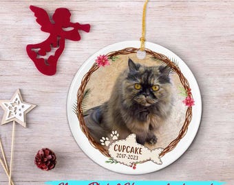 Souvenirs personnalisés d'ornement en céramique du premier Noël 2025, cadre photo chat chien, décorations de Noël, cadeaux pour chien, papa, maman, chat, papa, maman JH8