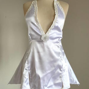 Satin Blouse, Women’s White Satin Blouse, Vintage Y2K Style V Neck Deep Neck Satin Blouse, White Satin Blouse, Coquette y2k Bayonetta Top