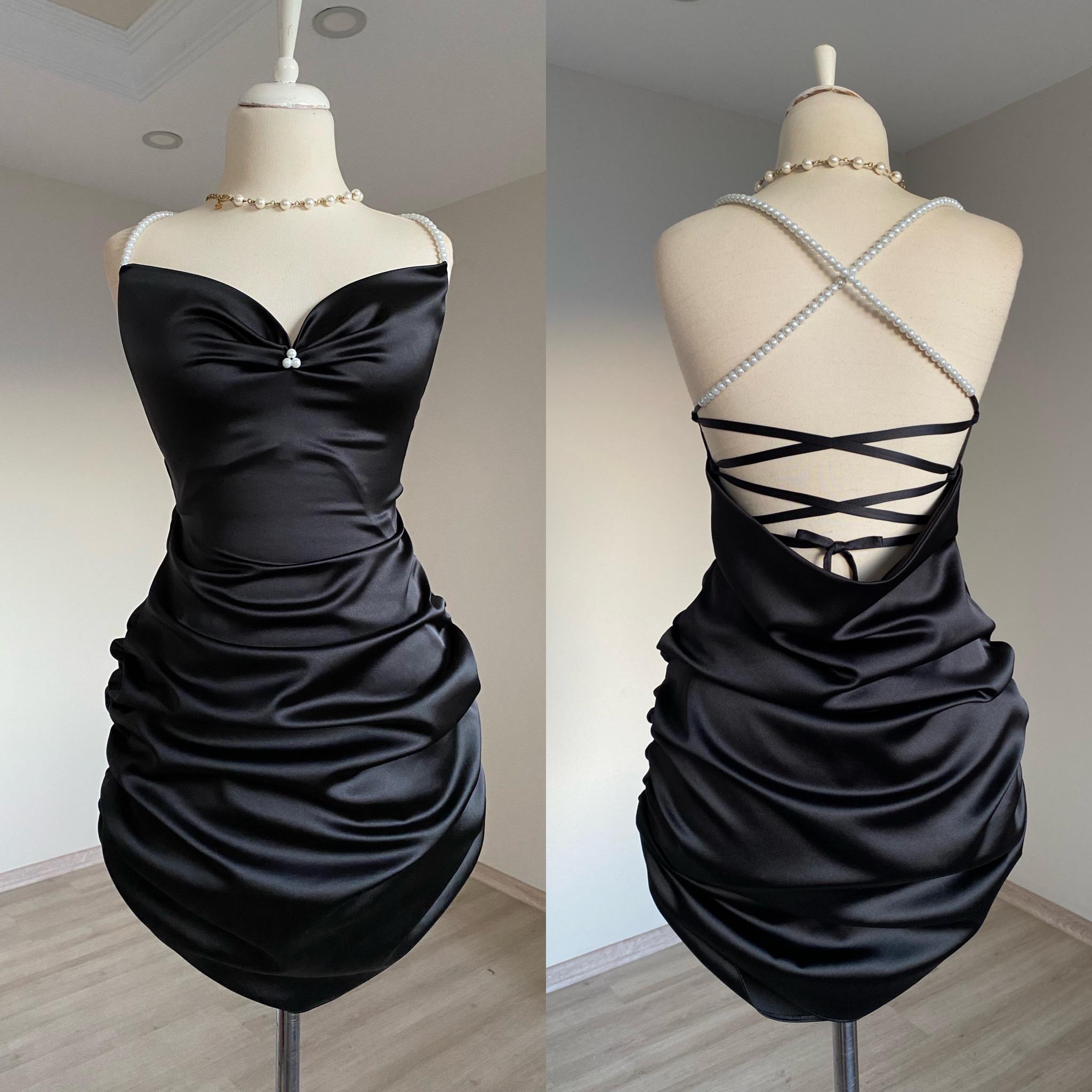 Vestido de satén negro, vestidos de satén para mujer, vestidos de novia, vestidos de fiesta, vestidos de dama de honor, vestido de fiesta, vestido de