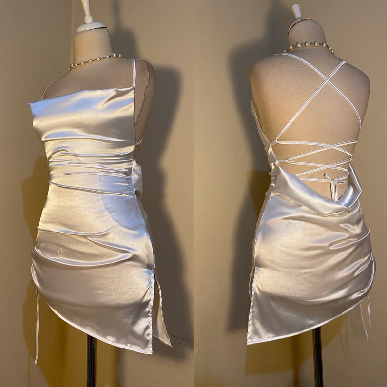 Short Satin Slip Dress, Satin Dress, Mini Dress, Mini Satin Dress - Etsy