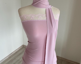 Blusa básica con encaje, blusa de encaje, top de encaje para mujer con pañuelo, blusa estilo años 2000 para mujer