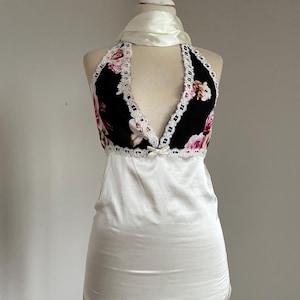 Satin Blouse, Women’s Satin Blouse, Vintage Y2K Style V Neck Deep Neck Satin Blouse, Cream Satin Blouse, Coquette y2k Bayonetta Top