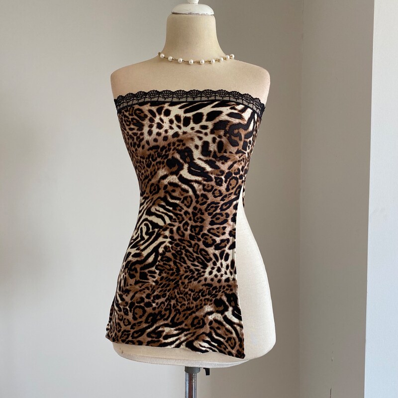 Leopard Print Shirred Top
