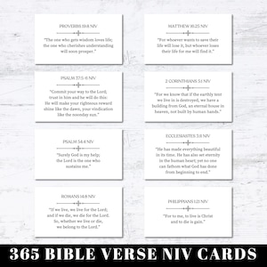 365 Versículos da Bíblia NIV, Cartões de Versículos da Bíblia para Imprimir, Pão Diário de Inspiração e Encorajamento, Cartões de Escritura Minimalistas