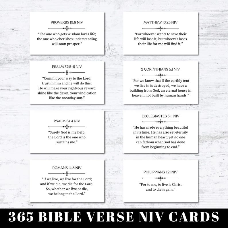 365 Bible Verse Cards NIV, Daily Inspiration (digital Download) - Etsy