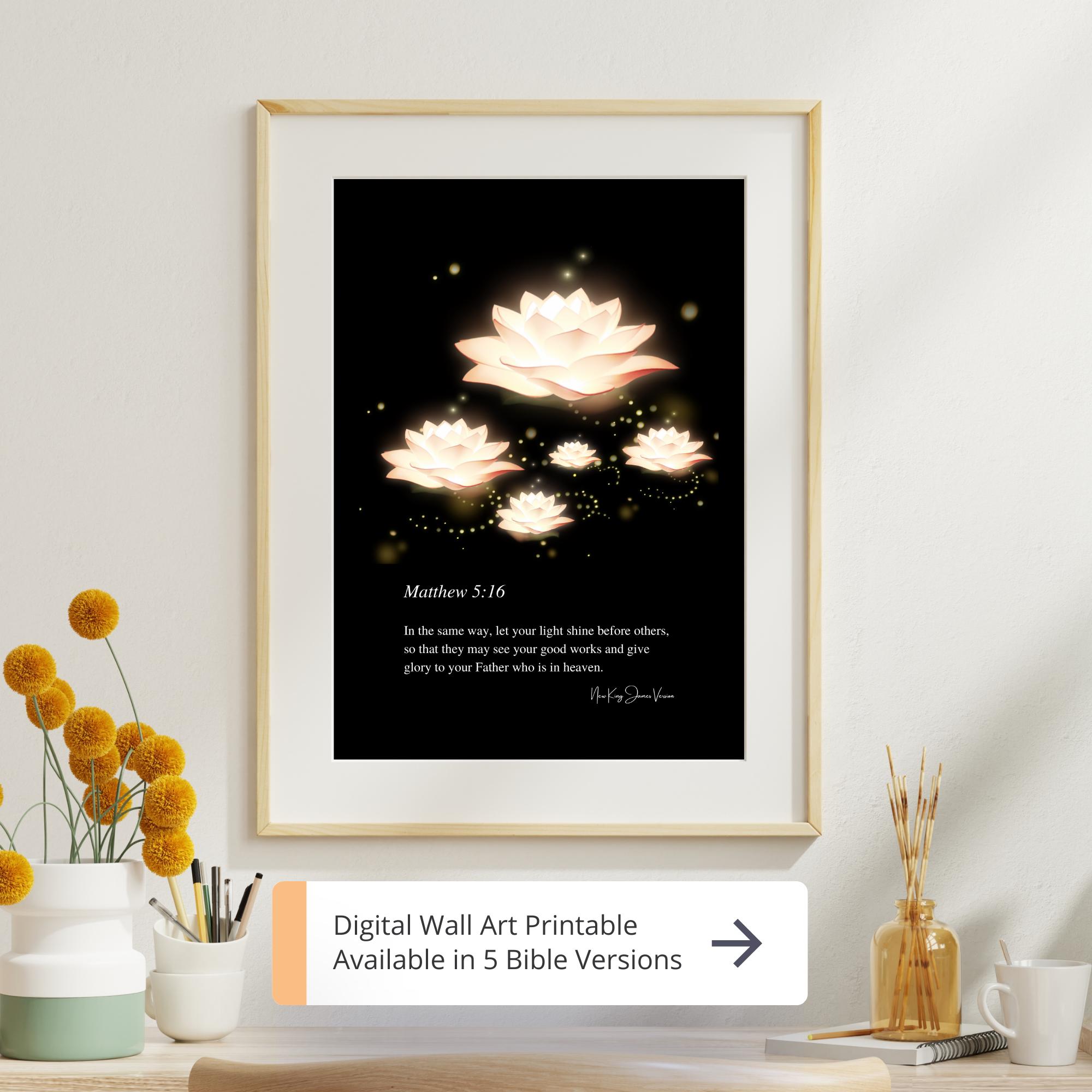 Black Wall Art Decor, Bible Verse Poster, Modern Christian Printable ...
