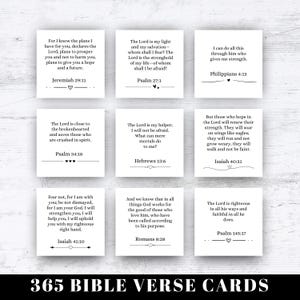 365 Versículos da Bíblia, Versículos da Bíblia para Imprimir, Pão Diário de Inspiração e Encorajamento, Mini Cartões de Escritura, Cartões Simples de Versículos da Bíblia
