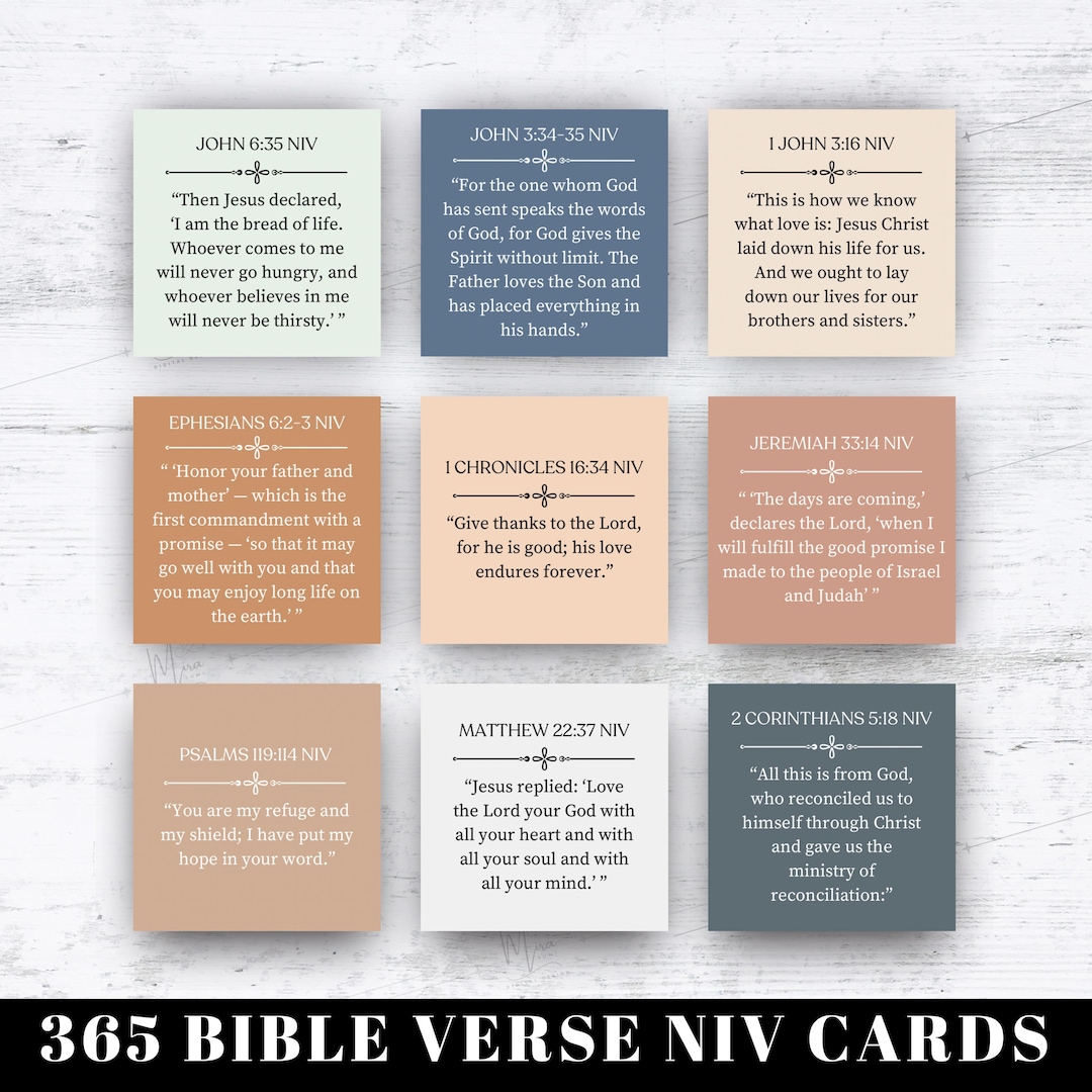 Boho Bible Verse Cards, 365 NIV Scriptures (digital Download) - Etsy