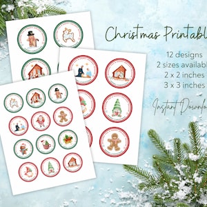 Printable Christmas Gift Tags, Printable Merry Christmas Gift Tags, Digital Merry Christmas Gift Tags, Christmas Gift Tags