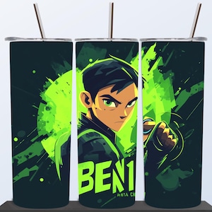 Ben Tumbler Wrap, 20 Unzen dünner Tumbler Wrap, 20 Unzen Tumbler Png Sublimationsdesign, Kinder Cartoon Tumbler Wrap für Kinder, PNG Download
