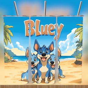 Envoltura para vaso de perro azul, diseños de dibujos animados de envolturas para vaso, dibujos animados populares para niños, dibujos animados de perro azul, vaso de 20 oz PNG, dibujos animados populares para niños