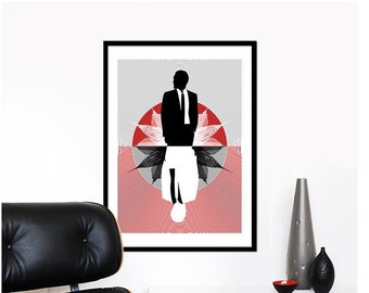 Mad Men poster print - Large 50 x 70 cm poster Mid century modern home eames red