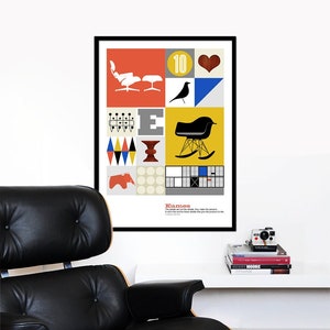 Eames poster print mid century modern kitchen art retro office art Herman Miller nursery art - The World of Eames - 50x 70 cm