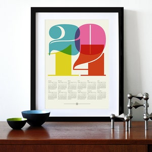 2014 calendar print poster Mid Century Modern vintage kitchen retro art cmyk retro office Eames A3 image 1