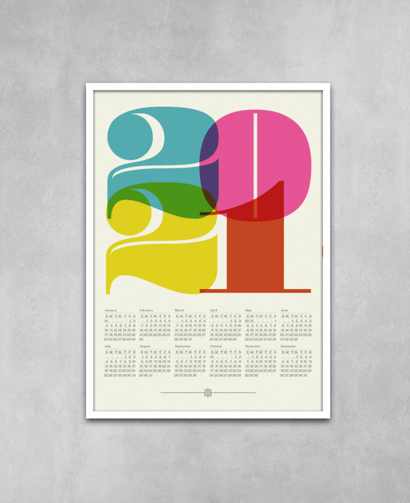 2021 Calendar Mid Century Modern Poster Retro Kitchen Art - Etsy UK