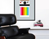 Polaroid poster print photography eames SX70 Mid century modern vintage retro camera kitchen art - Instant Rainbow SX-70 50 x 70 cm