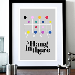 Eames poster print Mid century Modern retro Herman Miller vintage design Hang in there A3 image 1