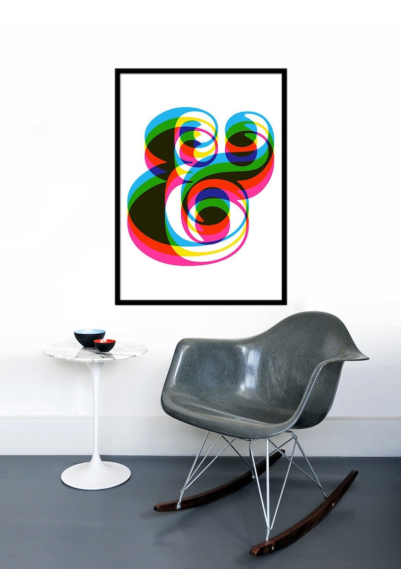 Typography Poster Print Retro Graphic Design Font Mid Century Modern