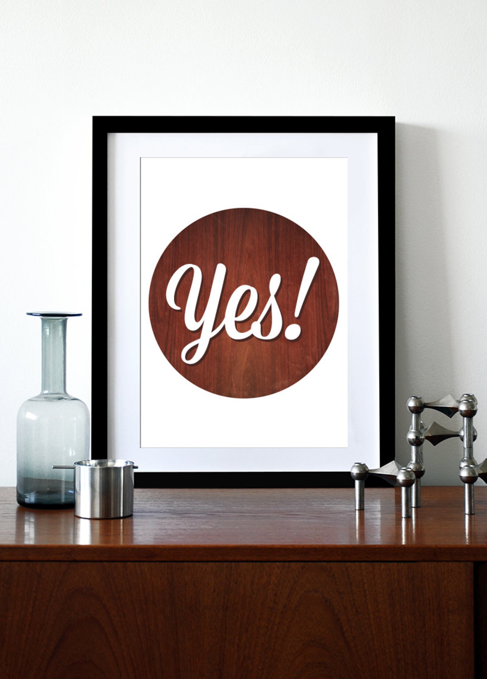 Typography Poster Print Inspirational Quote Retro Graphic Mid Century