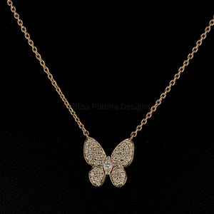 Lab Grown Diamond Butterfly Pendant: 0.65 TCW, 14K Gold