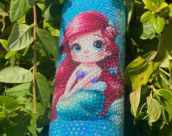 Custom Rhinestone Ariel Tumbler – Sparkly 20oz Travel Mug