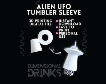UFO Tumbler Sleeve STL - Alien Space Theme Drinkware (Digital Download)
