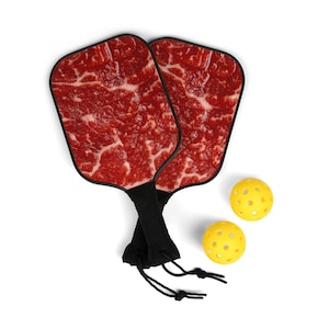 Marmervlees Pickleball Paddle Set, Funny Beef Lover Gift