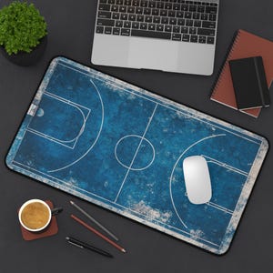 Basketballplatz Schreibtischmatte, Sport Büro Dekor, Neopren Maus Pad
