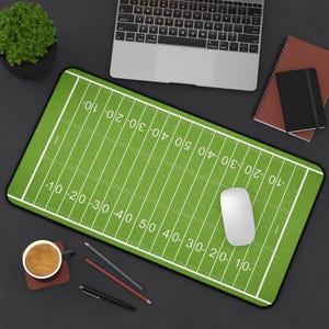 Alfombrilla de escritorio grande y jumbo con diseño de campo de fútbol americano, alfombrilla para ratón, alfombrilla para juegos, alfombrilla para cartas coleccionables
