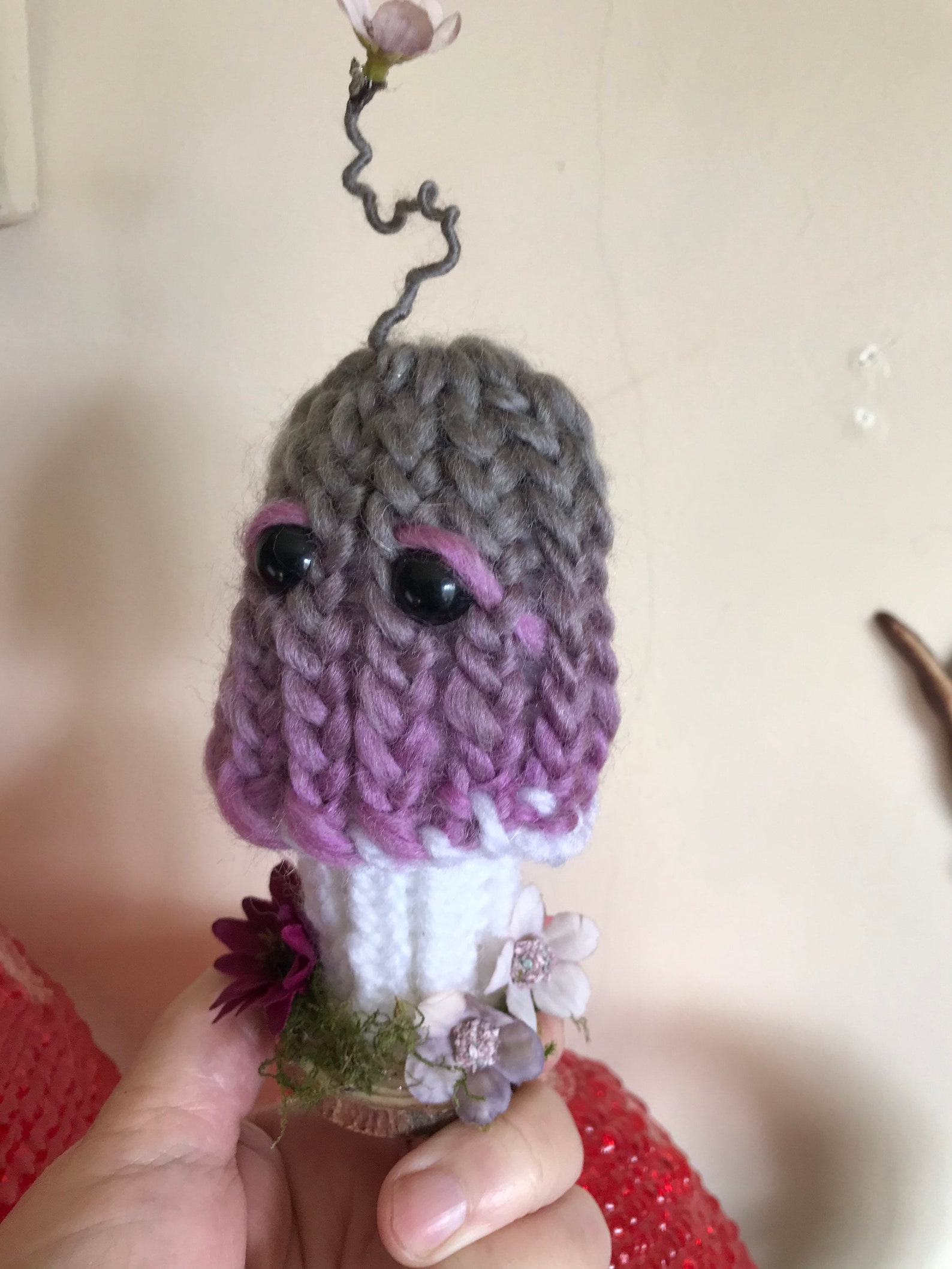 Shrooman Being loom knitted Mushroom Toadstool Plush Etsy