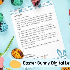 ¡Carta del Conejo de Pascua! // Digital, Imprimible // Personalizada //
