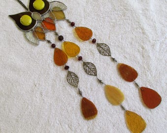 Handmade Stained Glass Owl Wind Chime – Whimsical Garden Decor – Owl Suncatcher – Nature Lover Gift – Outdoor Hanging Art