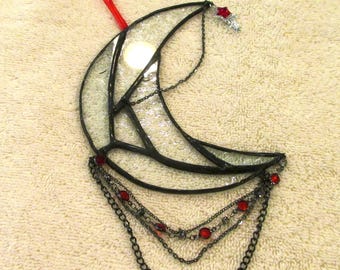 stained glass crescent moon