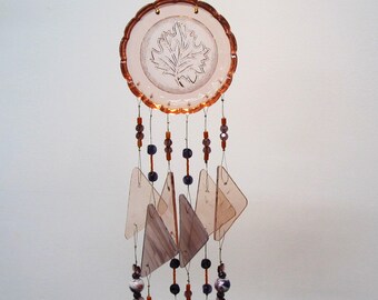 glass windchime peach and lavender