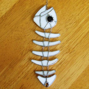 fish bones, stained glass fish skeleton