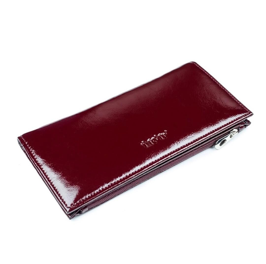 Cherry Red Patent Wallet Slim Leather Woman Purse Magnets Bifold With ...
