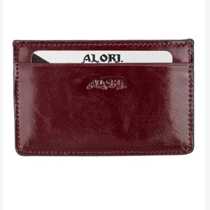 Tarjetero de cuero liso, billetera delgada para tarjetas, billetera minimalista elegante para mujeres, tarjetero, tarjetero, billetera de regalo