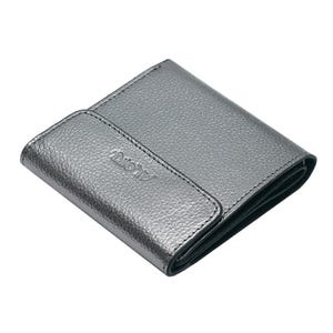 Metallic silver small leather wallets, Ladies purse with card holder,zip coin pocket for Womens, mini bifold compact woman change pocket