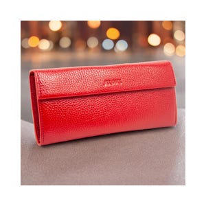 Red blue beige womens leather long women big ladies wallets clutch wallet for her with coin bill pocket card holder extra large cash purse