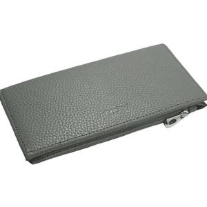 Portafoglio da donna grigio in pelle grana Portafoglio da donna Portafoglio sottile Portafoglio lungo sottile Portafoglio bifold con porta carte Tasca porta monete