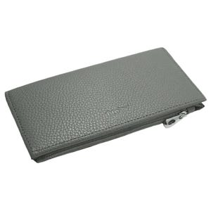 Gris Seawave Slim portefeuille femme en cuir grainé double portefeuille pour femme Portefeuille fin en cuir pour femme portefeuille à deux volets porte-cartes poche monnaie