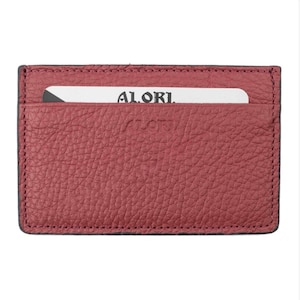 Tarjetero de piel granulada hecho a mano Tarjetero minimalista Accesorio clásico y elegante Tarjetero pequeño Tarjetero Regalo