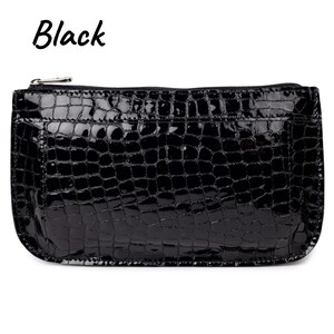 Black makeup bag croc print