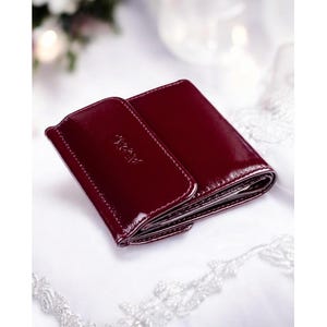 Cherry red mini leather women wallet thin cute small clutch ladies card holder wallet small bifold wallet burgundy purse
