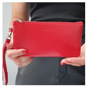 Rood zwart beige leren damesportemonnee met kaarthouder muntzakje ledies portemonnee elegante damesportefeuilles slanke zachte clutch grote tas