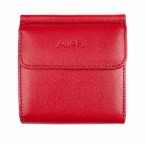 Mini carteiras de couro vermelho brilhante, bolsa feminina com porta-cartão de crédito, bolso para moedas e moedas, pequena carteira tripla com fecho de pressão para mulheres, clutch quadrada