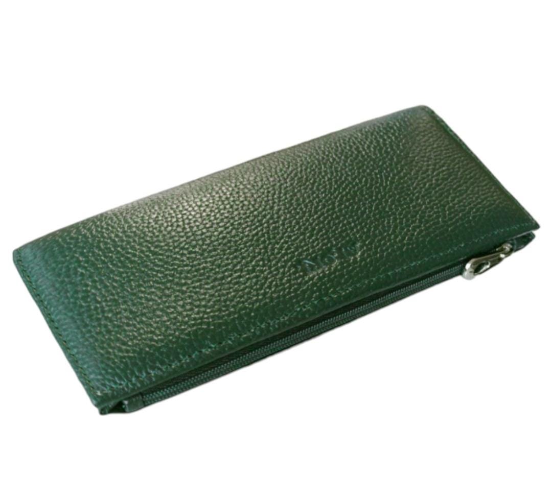 MANDAVA Genuine Leather Women's Wallet – RFID Blocking, Bifold, Green, 20x11x3 Cm, Handmade