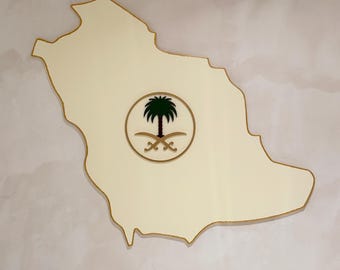 Wooden Saudi Arabia Map